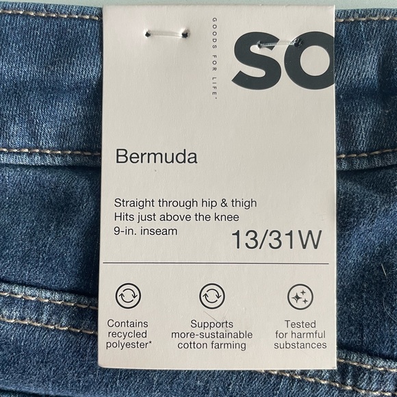 NWT Juniors SO Denim Low Rise Bermuda Shorts, Size 13 / 31W - Picture 5 of 8